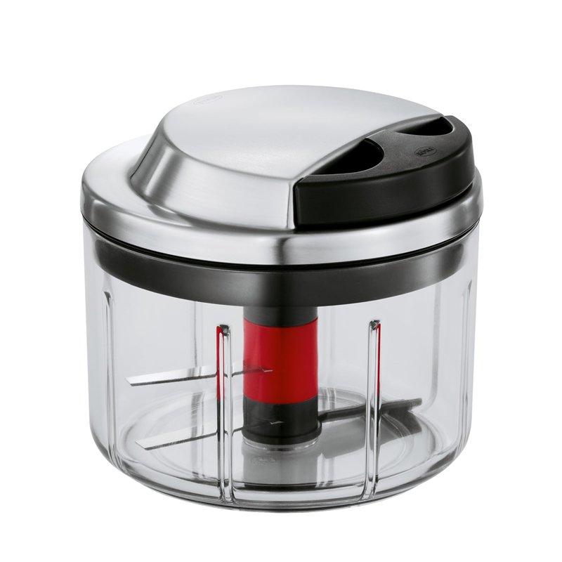 RÖSLE Hachoir multifonctionnel coupe-légume haut de gamme pour fruits et légumes, extra tranchant - Acier Inoxydable - Récipient
