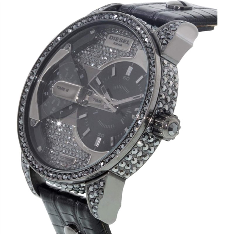 Image secondaire de Diesel Montre Mini Daddy à trois aiguilles en acier inoxydable pour homme, noire