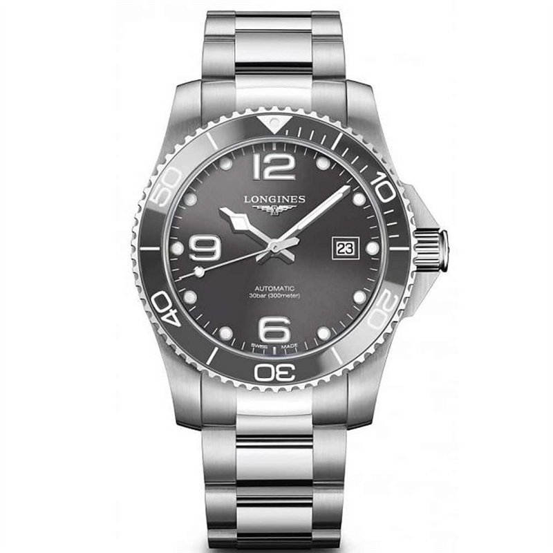 Longines HYDROCONQUEST Montre de plongée automatique en céramique 41 mm pour homme L37814766, Montre de plongée