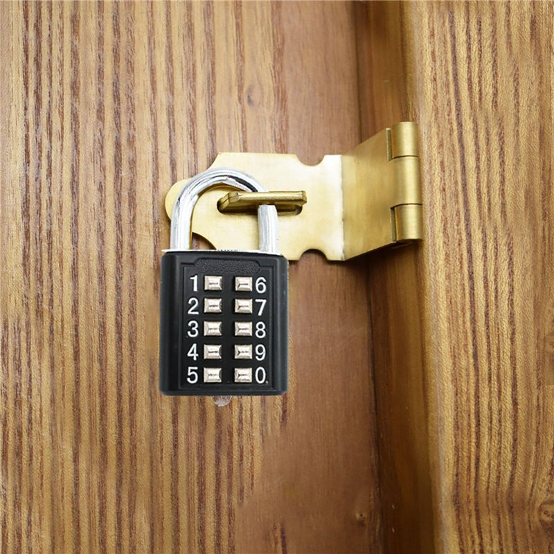 Image secondaire de 10-Digit Cadenas à combinaison Serrure Combinée, Métal étanche et Fermoir Combiné en acier plaqué - Noir Anti-vol Bouton Cadenas