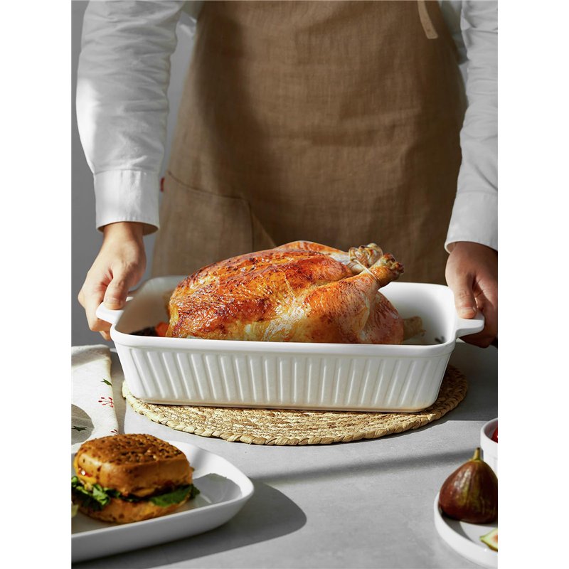 Image secondaire de DOWAN Casserole, 9x13 plat de cuisson en céramique, grand plat à lasagne profond pour le four, 4.2 quarts plat de cuisson avec poignées