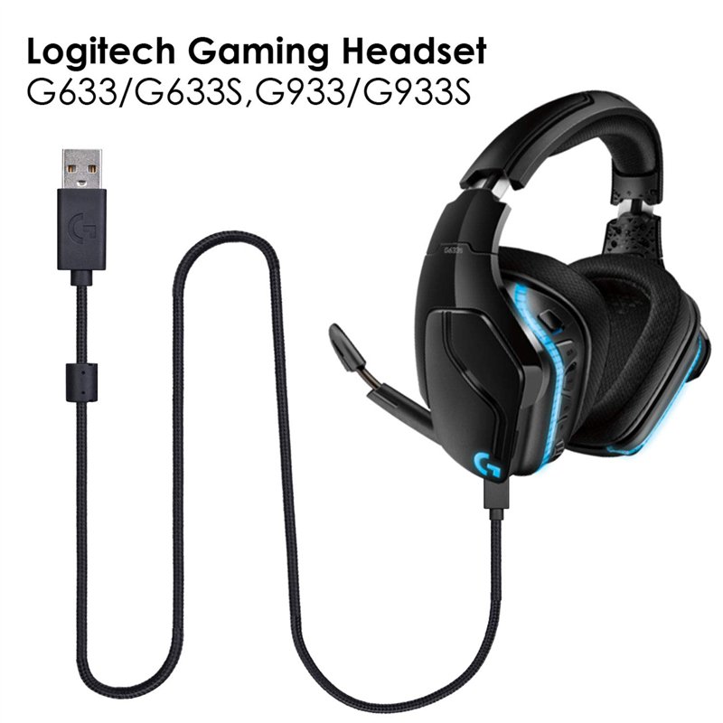 Image secondaire de gozahad Câble de rechange de 2 m pour casque Logitech G633/G933, fonctionne également pour Logitech Artemis Spectrum G633S/G933S
