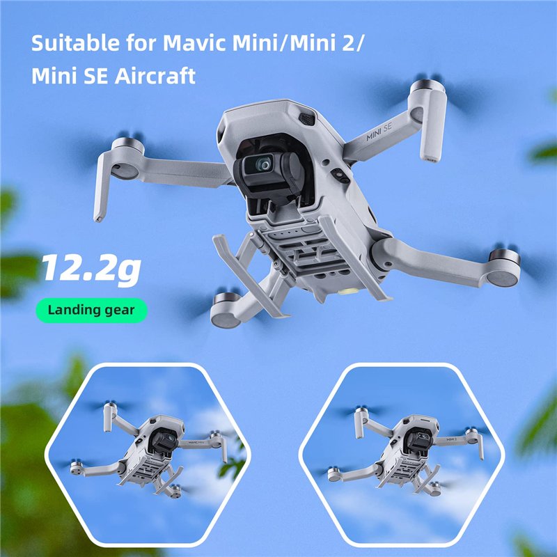 Image secondaire de HeiyRC Extensions de train d'atterrissage pour DJI Mini 4K/Mini 2/Mini SE/Mavic Mini drone landing gear, accessoire de rallonge