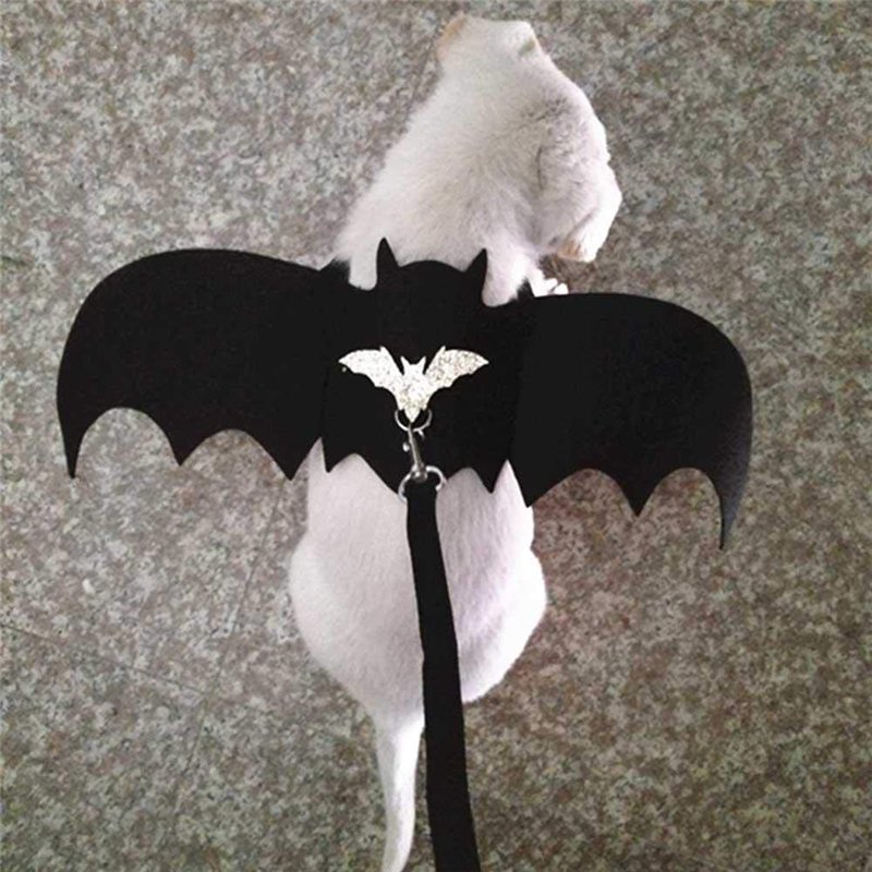 Image secondaire de Chien Costume Ailes De Chauve-Souris Costume De Vampire Ailes Batman Cosplay Harnais Gilet De Marche Poitrine Harnais Déguisemen