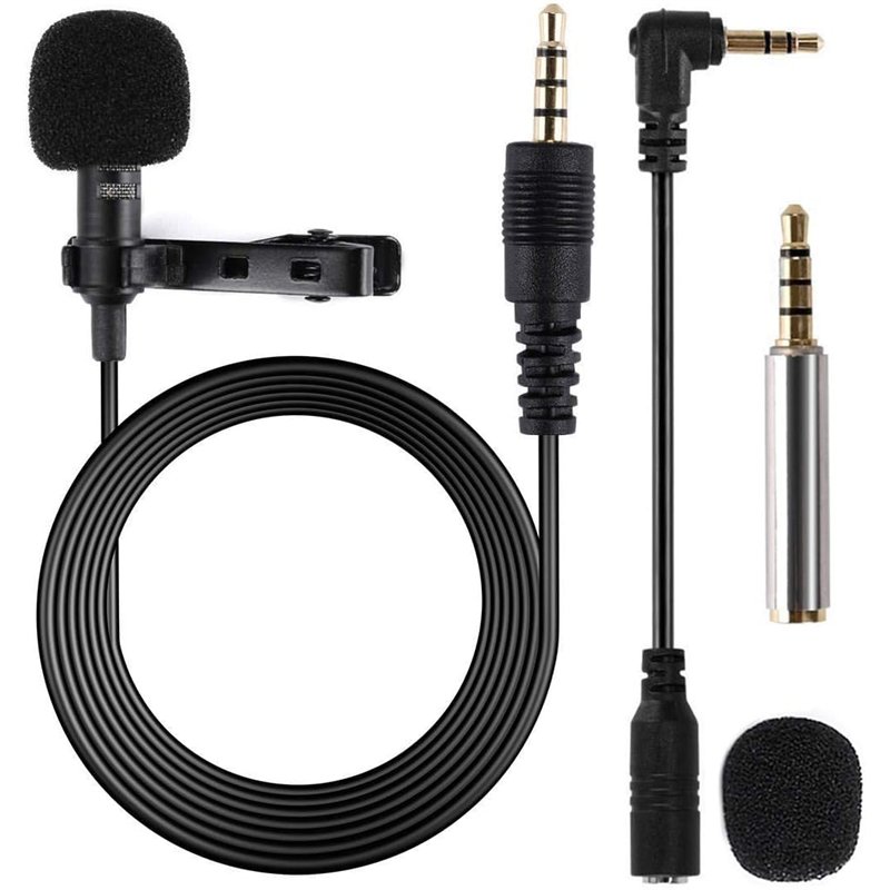 Gyvazla Micro Cravate pour Téléphone, 3.5mm Audio Jack Omnidirectionnel Microphone Condensateur Tie Clip on pour Youtube/Intervi