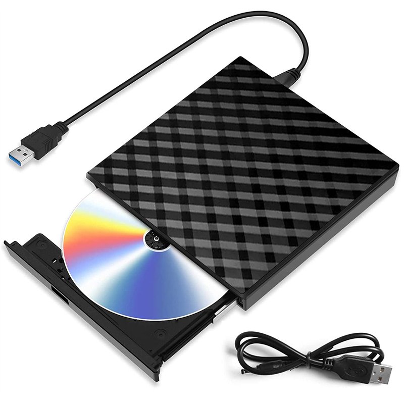 Lecteur CD DVD Externe USB 3.0, Graveur CD DVD Externe CD/DVD /-RW/ROM Transmission à Grande Windows 10/8 / 7 / XP/Vista/Linux/M