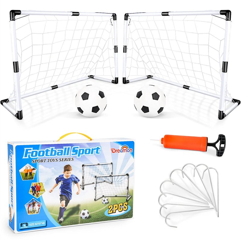 Dreamon Cage de Football Lot de 2 Buts de Football et Balle d'enfants, Jouet de Sport pour Extérieur Intérieur