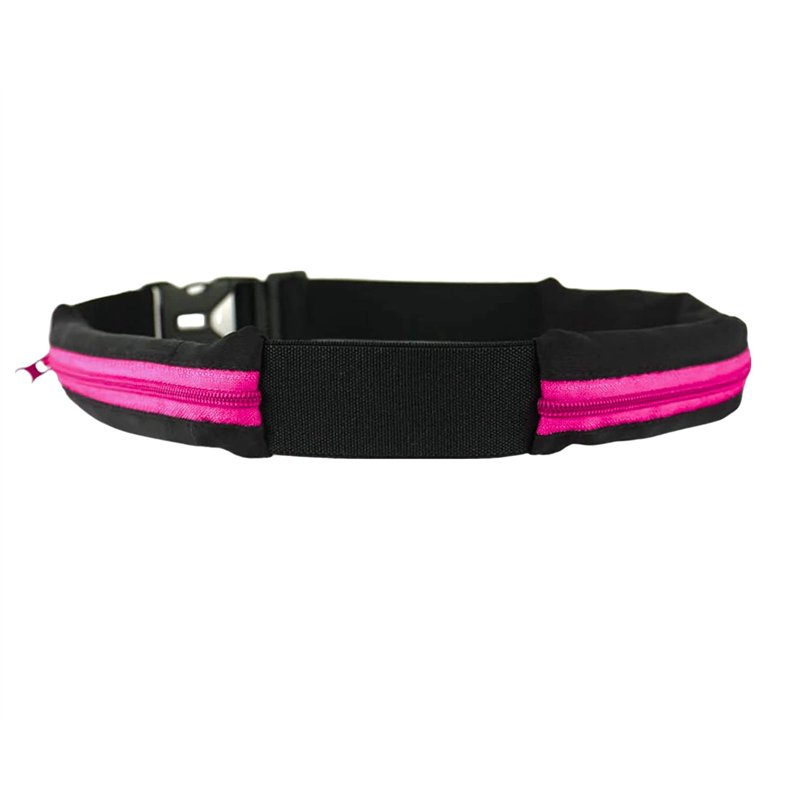 Ceinture BOA L'Original Rose Taille L-XXL - 2 Poches Ultra Extensibles - Sport, Course à Pied, Jogging, Equitation, Fitness, Voy