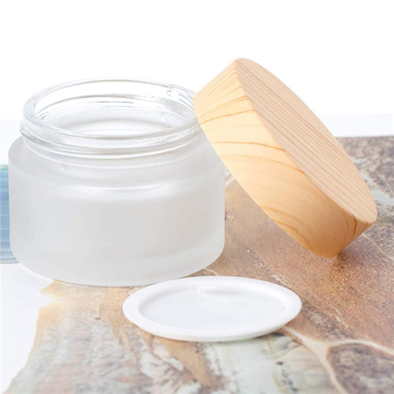 Image secondaire de Bouteille en Verre Dépoli,Zuzer 6pcs Pot en Verre Cosmétique Vide Conteneurs Cosmétiques Pot Cosmétique avec Couvercle Pour Les