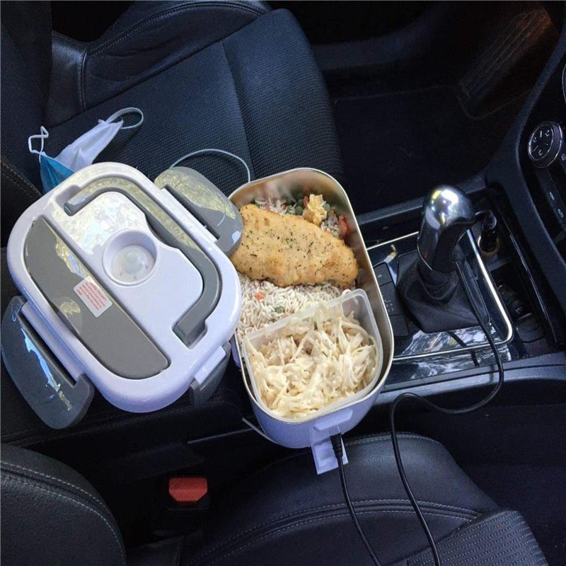 Image secondaire de ISY-SHOP Gamelle chauffante, lunch box chauffante électrique chauffe plat, boite repas 12v24v220v 100 W etanche réchauffe plat b