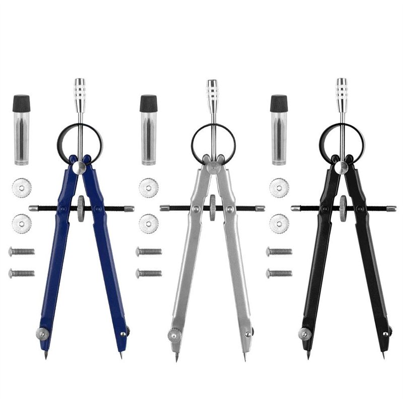 Compas de Mesure, 3Pcs Compas Professionnel Dessin Compas Scolaire de Précision Compas à Réglage Rapide pour école menuisier (No