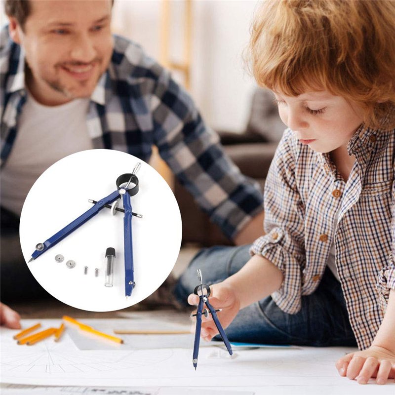 Image secondaire de Compas de Mesure, 3Pcs Compas Professionnel Dessin Compas Scolaire de Précision Compas à Réglage Rapide pour école menuisier (No