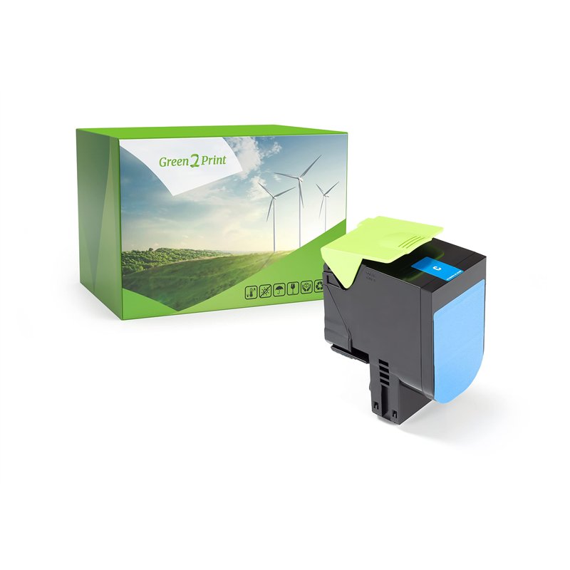 Green2Print Toner Cyan 2000 Pages remplace Lexmark 80C0S20, 800S2, 80C2SC0, 802SC, 80C2SCE, 802SCE Toner pour Lexmark CX310N, CX