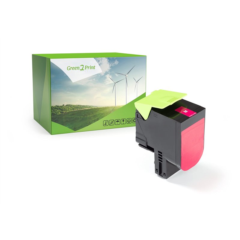 Green2Print Toner Magenta 1000 Pages remplace Lexmark 80C20M0, 802M, 80C20ME, 802ME Toner pour Lexmark CX310N, CX310DN, CX410DE,