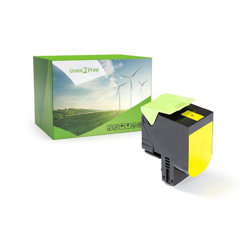 Green2Print Toner Jaune 2000 Pages remplace Lexmark 80C0S40, 800S4, 80C2SY0, 802SY, 80C2SYE, 802SYE Toner pour Lexmark CX310N, C