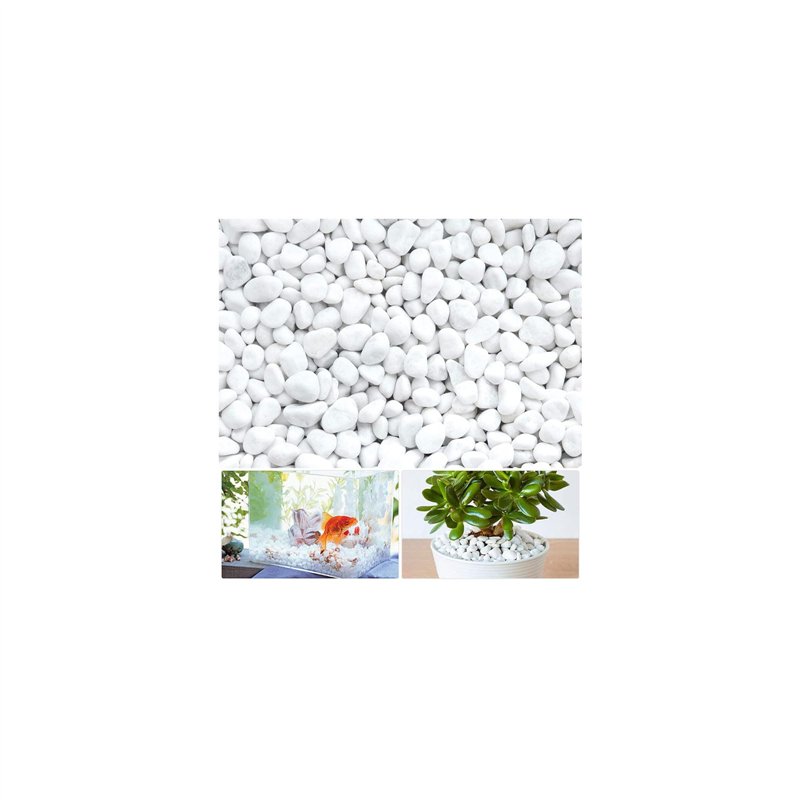 Gravier Galets Pierres Petits Cailloux de Marbre Blanc Naturels Cailloux Décoratifs Blancs pour Aquarium Décorations de Jardin P