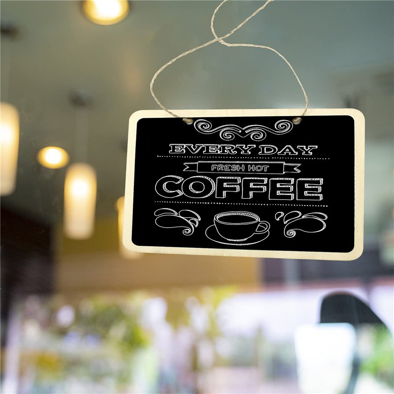 Image secondaire de aupawdy 4 PCS Mini Petite Ardoise Craie Noir Double Face Rectangulaires Ardoise Restaurant plan de table Mariage Ardoise Blanche