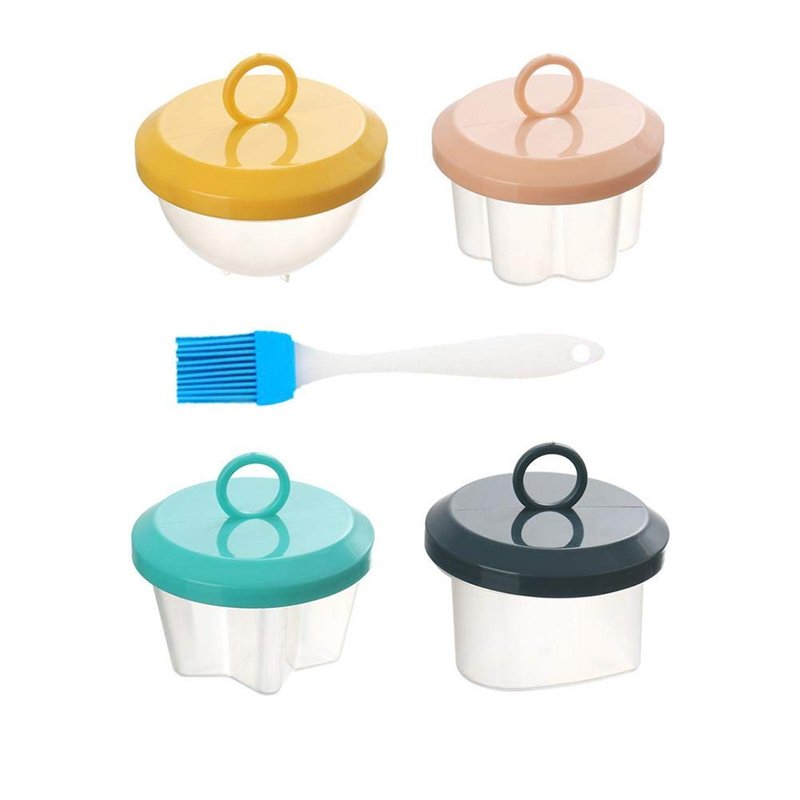 RetroFun 4 coupelles de braconnage d'œufs en Silicone, Mini gousses de braconnage Moule à Oeufs cuiseur à œufs Oeuf poché antiad
