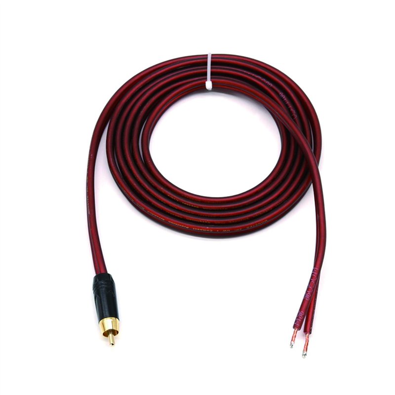 MEIRIYFA Câble de Haut-Parleur RCA Vers Prise RCA - Fil Nu, Cordon de Réparation Audio Vidéo - 2M (Mâle)