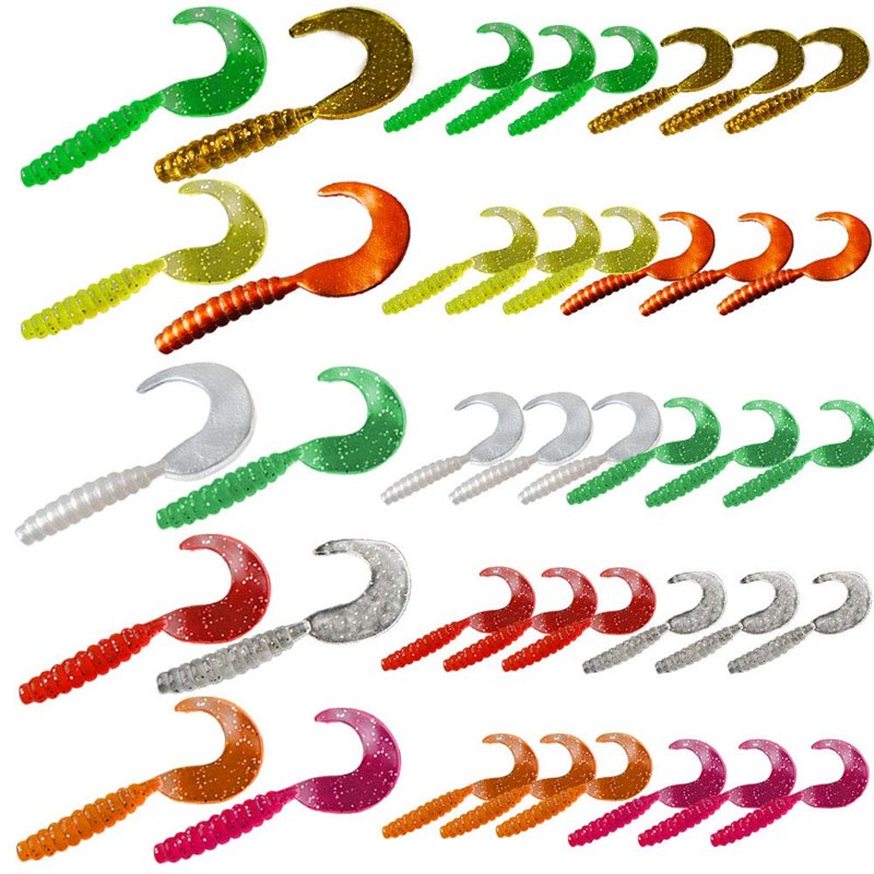 senvenelec 40pcs appâts artificiels, Silicone Souple bionique, Terre Artificielle, appât de ver ver Simulation d'appât pêche ver