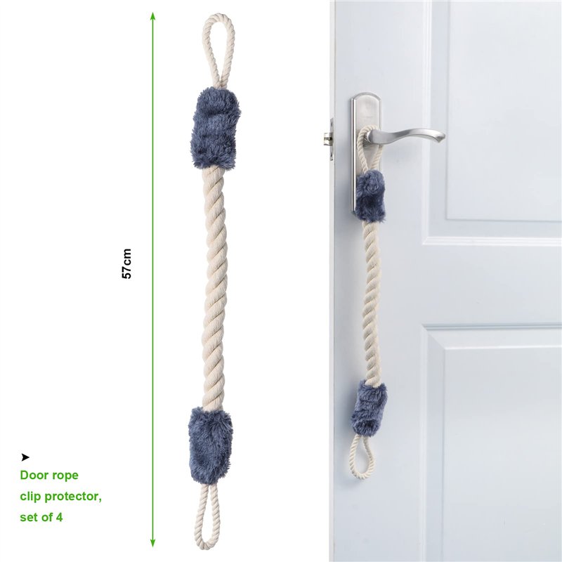 Image secondaire de Kinsinder 4pcs Arrêts de Portes Corde, Cordon de Serrage de Porte Cale Porte Corde Porte-bébé Sécurité Pincée Garde Protecteurs