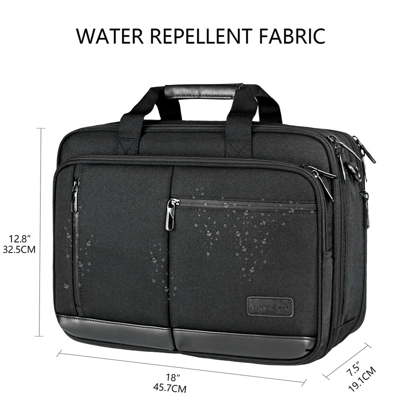 Image secondaire de VANKEAN Porte-documents pour ordinateur portable 17.3 pouces hommes et femmes, sac à bandoulière de qualité supérieure, hydrofug