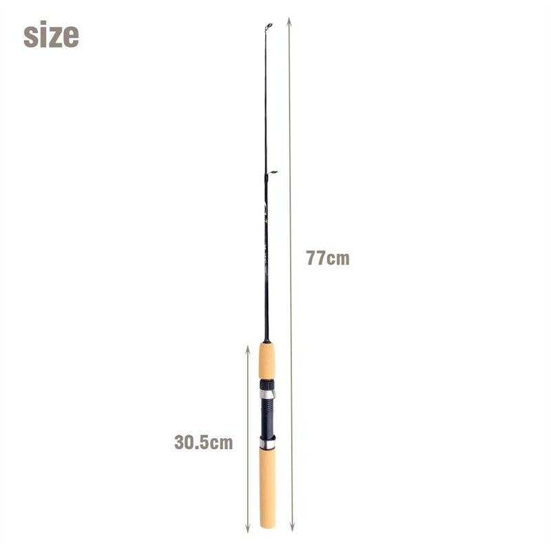 Image secondaire de DEWIN Canne à Pêche, Mini Canne à Pêche Rétractable en Fibre de Carbone Pliage Tige de Pêche Télescopique de Glace Antidérapant 
