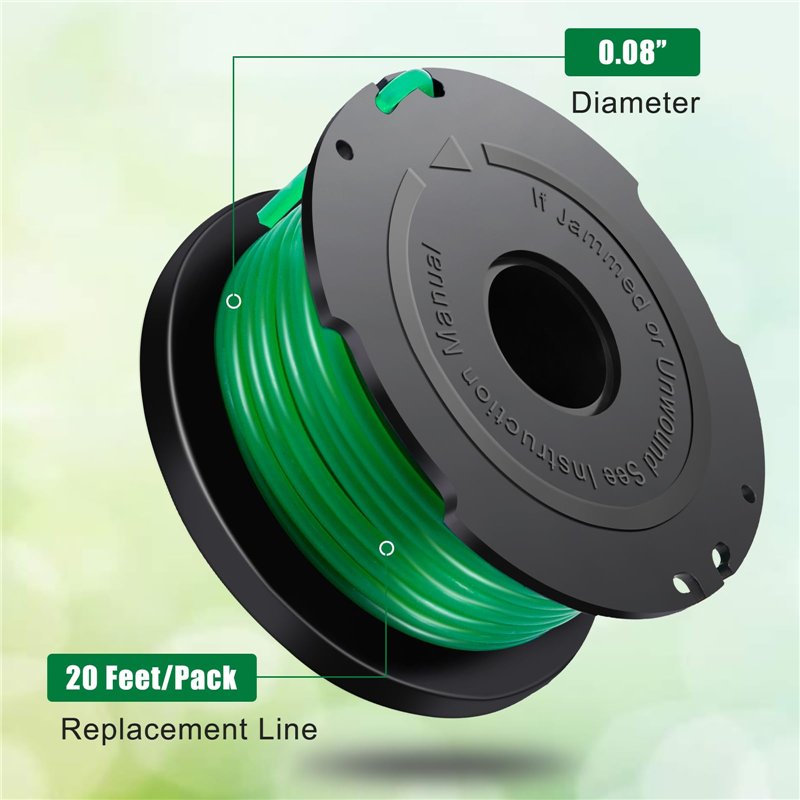 Image secondaire de Chuancheng – Lot de 6 bobines de fil vert pour débroussailleuse Black & Decker GL7033 GL8033 GL9035 A6482