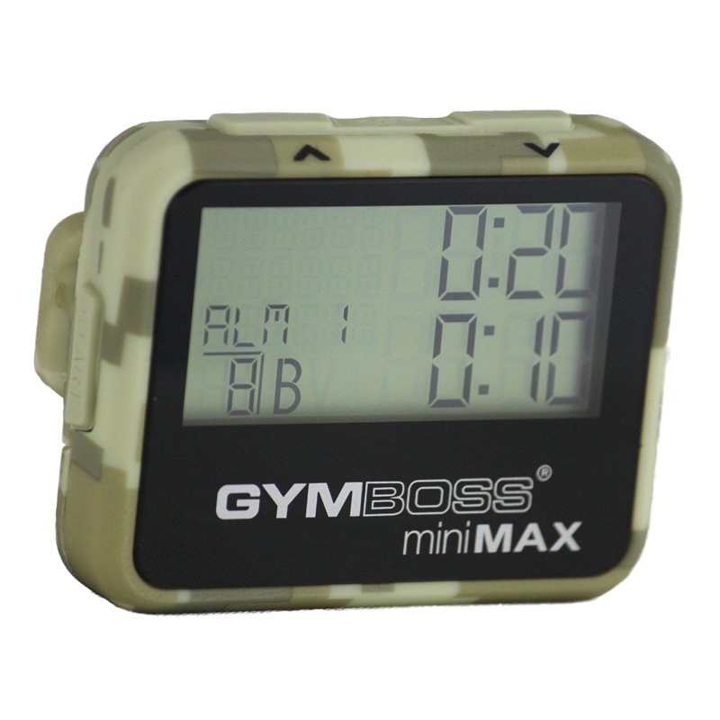 Gymboss miniMAX Minuteur d’intervalle et chronomètre – Camouflage/SOFTCOAT Tan
