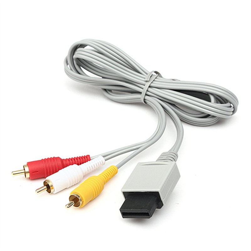 traderplus Câble audio vidéo composite AV RCA 1,8 m pour Nintendo Wii/Wii U