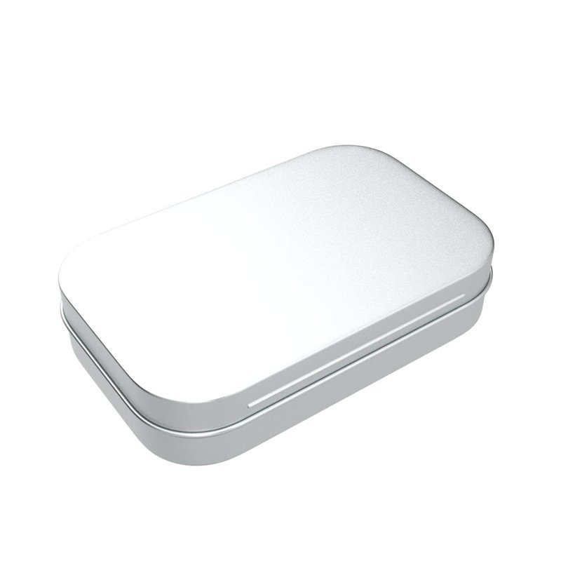 Image secondaire de MUCHENG Lot de 3 Boîtes Rectangulaires Vides en Métal Argenté à charnière Mini Boîte Portable Petit Kit de Rangement Boîte