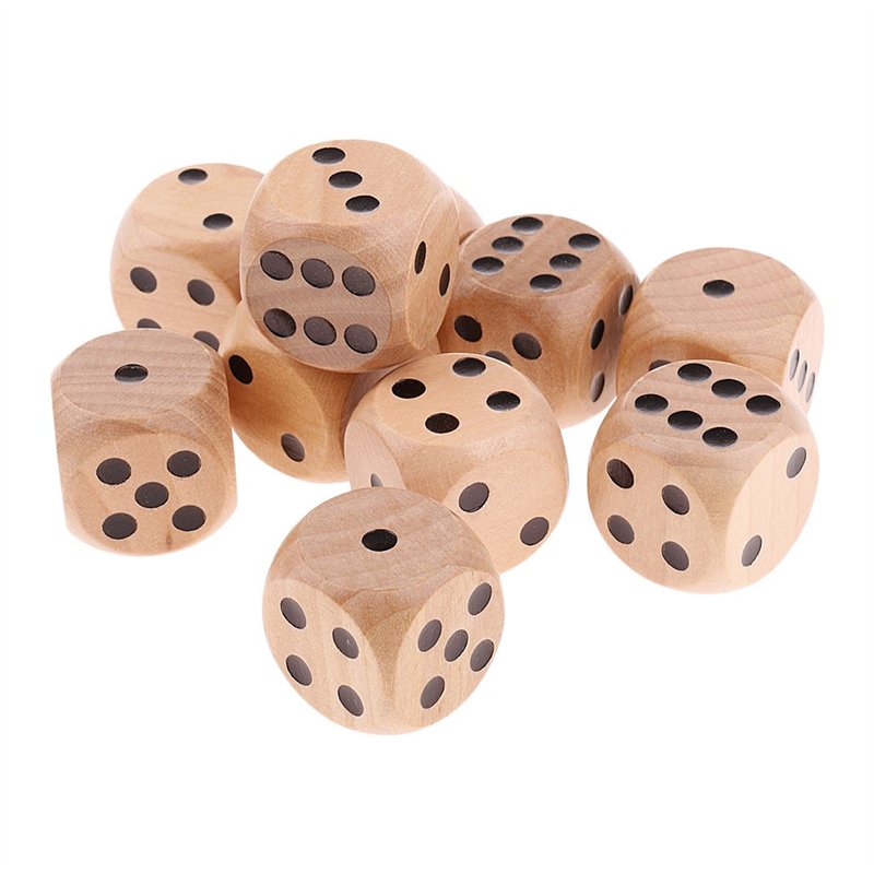 Image secondaire de SM SunniMix 10pcs Dés en Bois 3cm - Bois