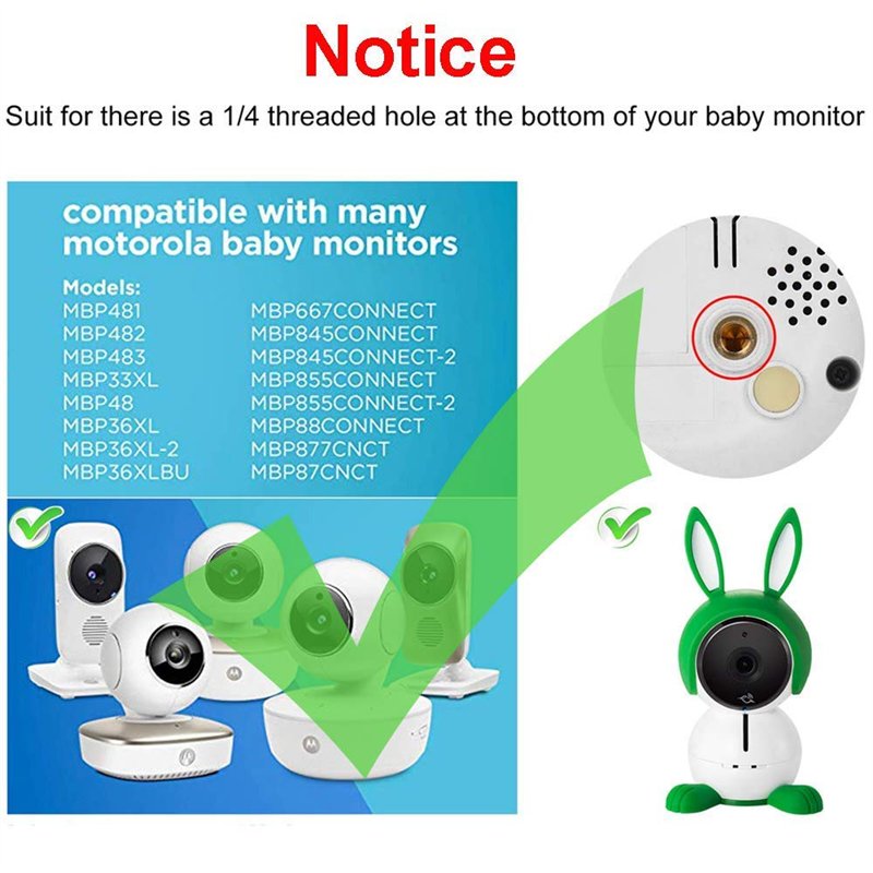 Image secondaire de inRobert Universal Baby Monitor Holder Wall Mount Baby Video Monitor Shelf Flexible Camera Stand No Drilling for Nursery Univers