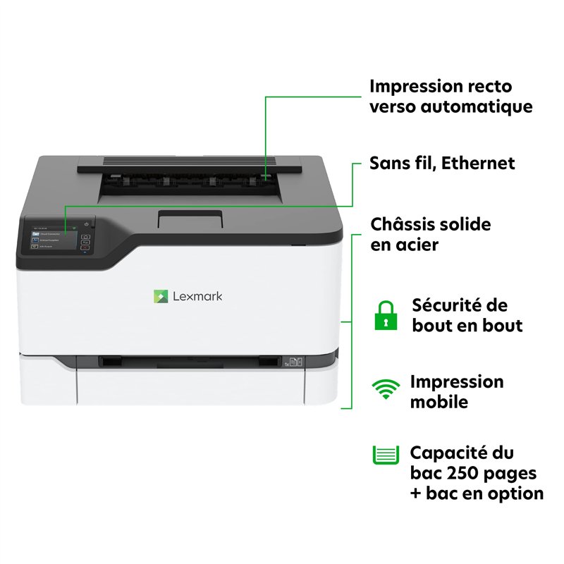 Image secondaire de LEXMARK - MULTIFUNCTION PRINTERS C3426DW MFP 600DPI 1500 Page 26PPM 512MB PRNT/CPY/SCN/FX Blanc/Gris