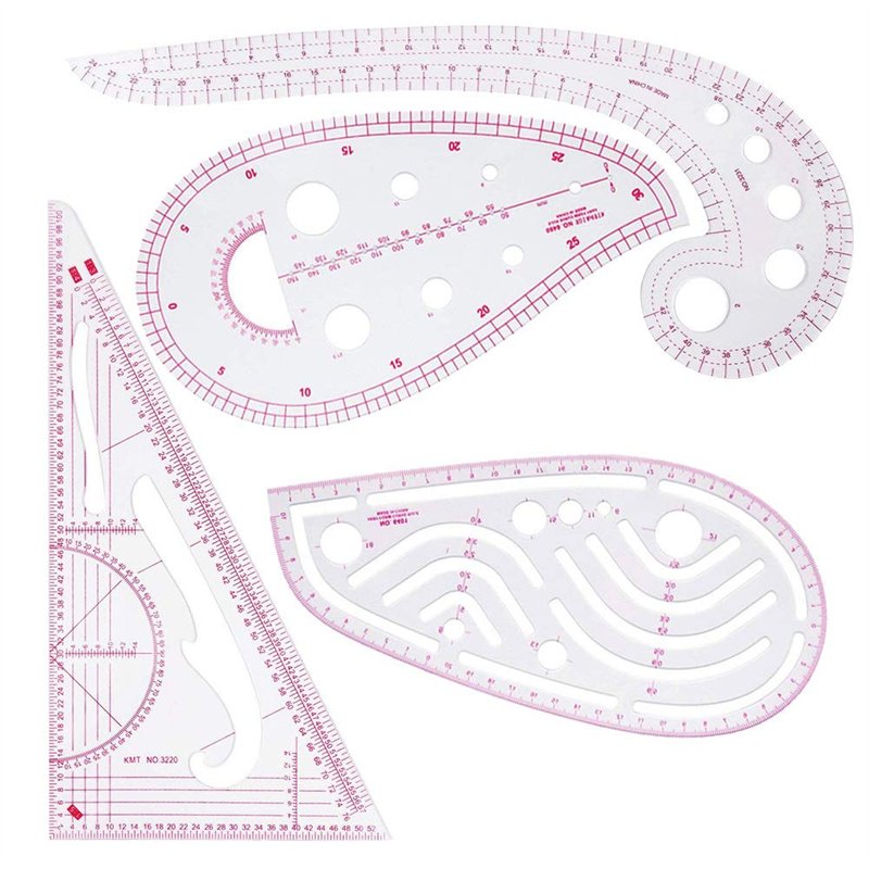 Couture Règle 4 Pièces Règle Métrique Règle de Courbe pour la Couture Modèle de Dessin Outil Sur Mesure pour Vêtements de Bricol