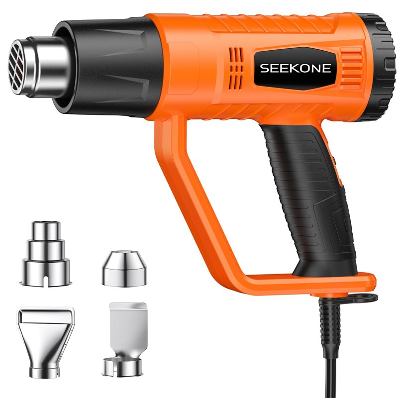 Décapeur Thermique, SEEKONE 2000W 400℃ & 600℃ Réglages Double Température Pistolet Thermique avec 4 Buses, Protection de Surcharge