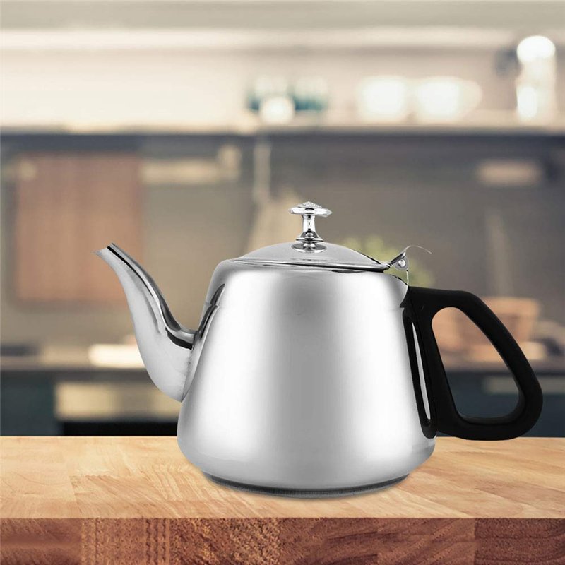 Image secondaire de Wifehelper 1.5L / 2L Théière en Acier Inoxydable Poêle Théière Cafetière Théière Bouilloire avec Filtre À Thé Accessoires Famill