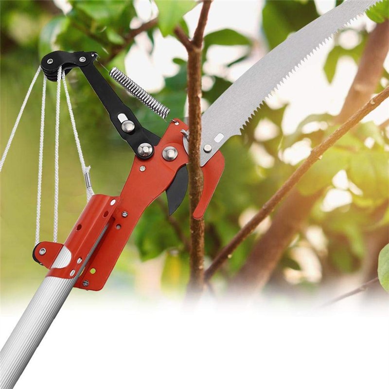 Image secondaire de Élagage de cisailles de jardin, cisailles de bordure, à long manche, 2 en 1 Ciseaux à branches hautes pour extérieur Cisailles à