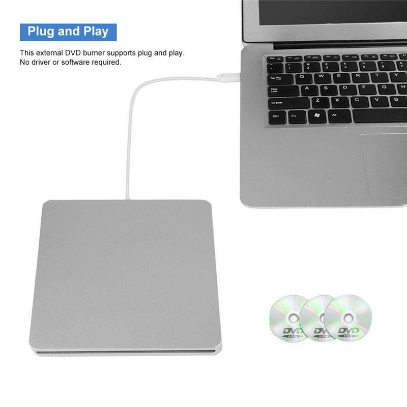 Image secondaire de KSTE Lecteur DVD Externe, Type C Portable Graveur DVD Externe Silencieux Slot Combustion d'un Bouton en Charge du brûleur Extern