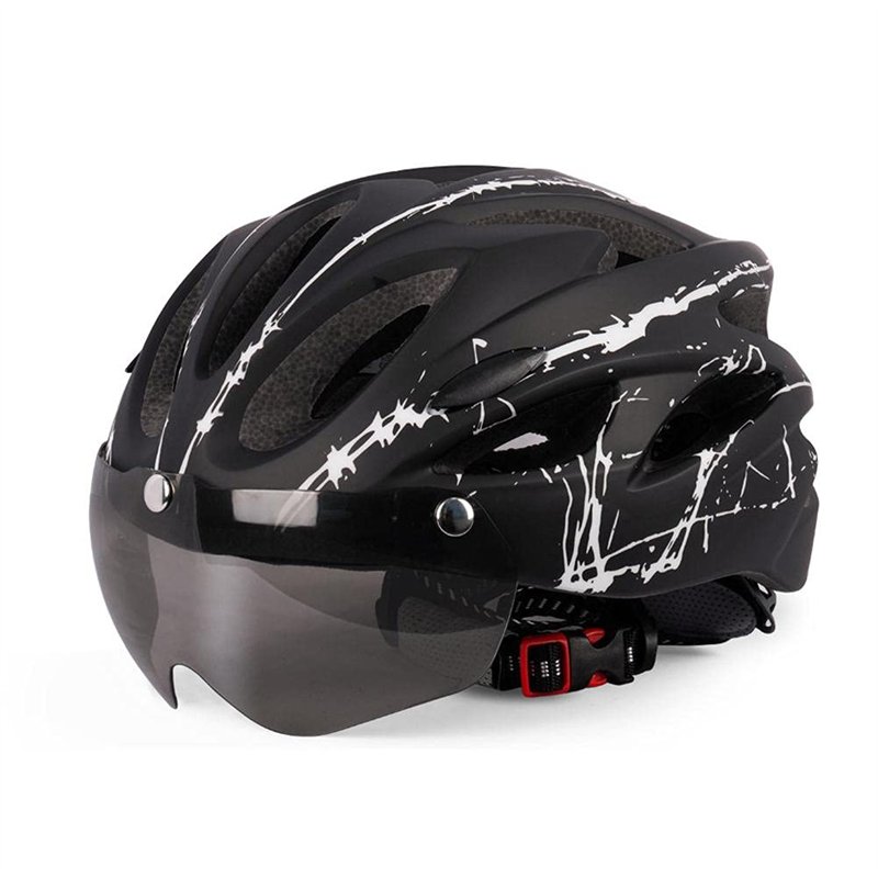 Kuashidai Casque de vélo Monobloc avec Lunettes magnétiques Casque de vélo léger avec visière Unisexe