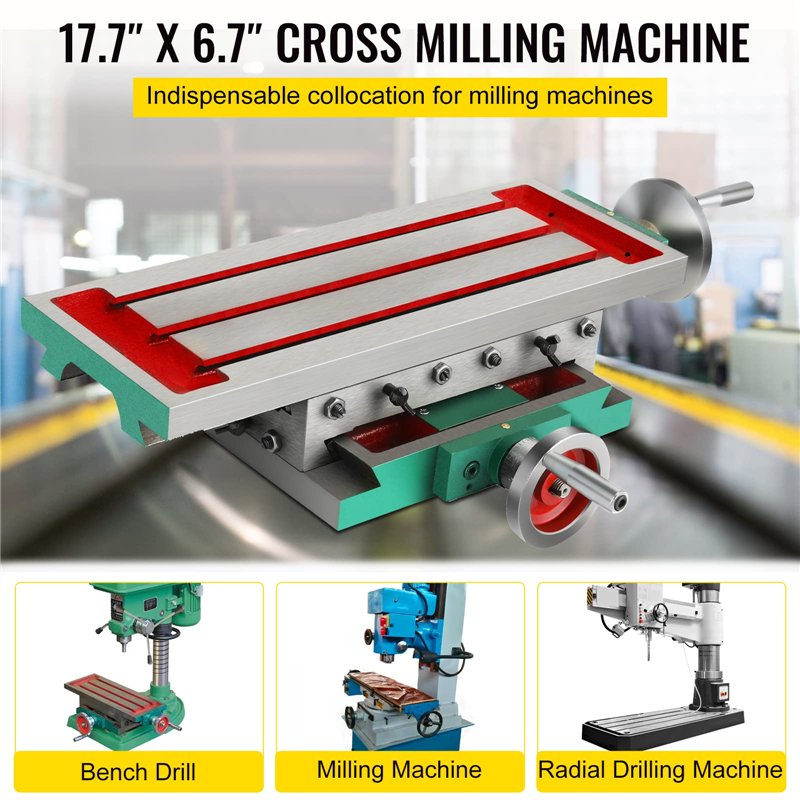 Image secondaire de SucceBuy 450 x 170 mm Table Milling Machine Multifonctionnel Table de Travail de Fraisage Table pour Perçage et Fraisage Table d