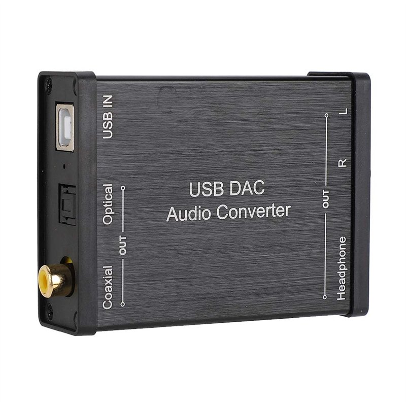 ASHATA Convertisseur Audio USB DAC, GV-023 Convertisseur Audio numérique vers analogique DAC Carte Son Audio USB pour 10/8.1/8/7