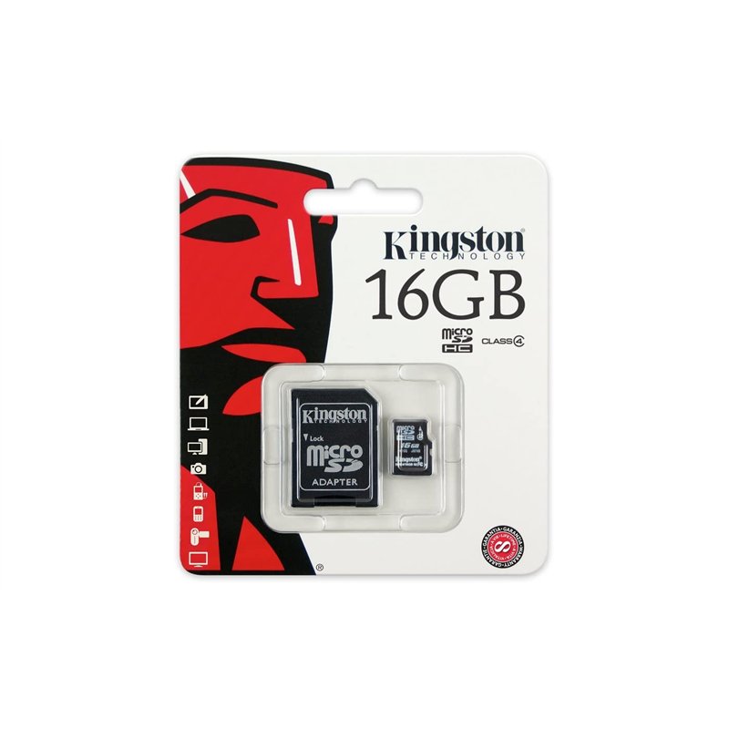 Kingston SDCS/16GB Carte MicroSD Canvas Select UHS-I Classe 10 avec vitesse de lecture allant jusqu’à 80Mo/s ( avec adaptateur S