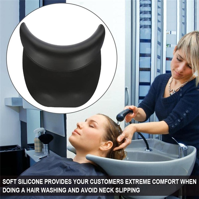 Image secondaire de Repose-nuque en silicone - bac à shampooing - salon de coiffure Coussin de repose-tête en silicone pour shampooing, évier de lav