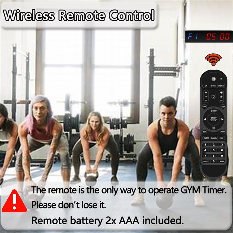 Image secondaire de PULIVIA Fitness Minuteur 1,5'' avec Grand écran LED, Minuteur de Gym avec Chronomètre, Compte à Rebours/vers Le Haut, Volume Rég