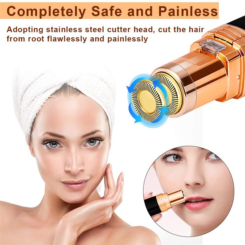 Image secondaire de Rasoir Electrique Pour Femme, Rasoir électrique Visage Femme Waterproof Epilateur Electrique Tondeuse Femme Visage avec Tête de