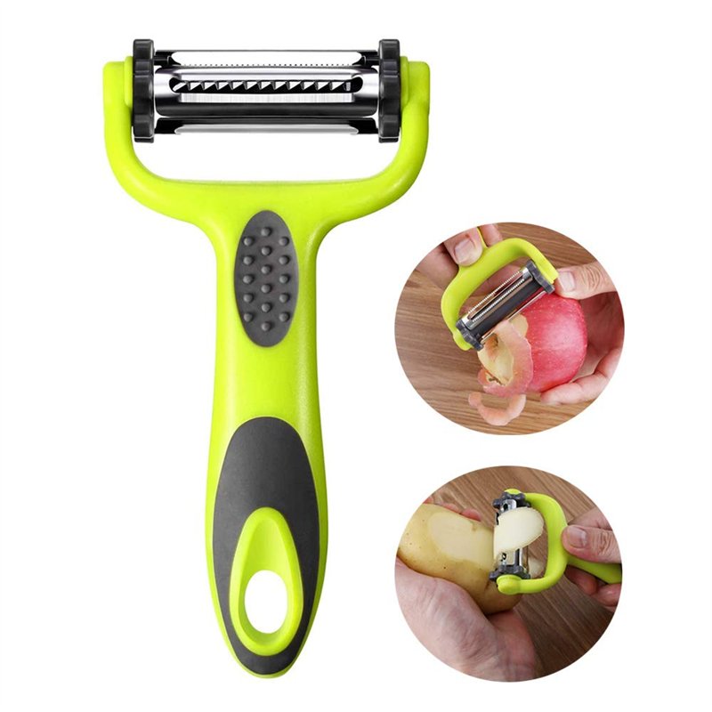 Aiqeer 1 Pièce Éplucheur Multifonction 3 en 1, Éplucheur de Légumes, Éplucheur de Fruits, Éplucheur Pivotant, Éplucheur Rotatif,