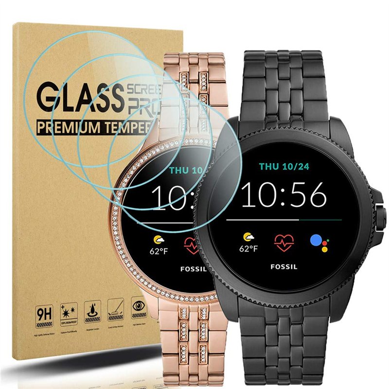 Diruite 4-Pièces Compatible avec Fossil Gen 5E Protection Écran,2.5D Arc Edges 9H Dureté en Verre Trempé pour Fossil Gen 5E 42mm