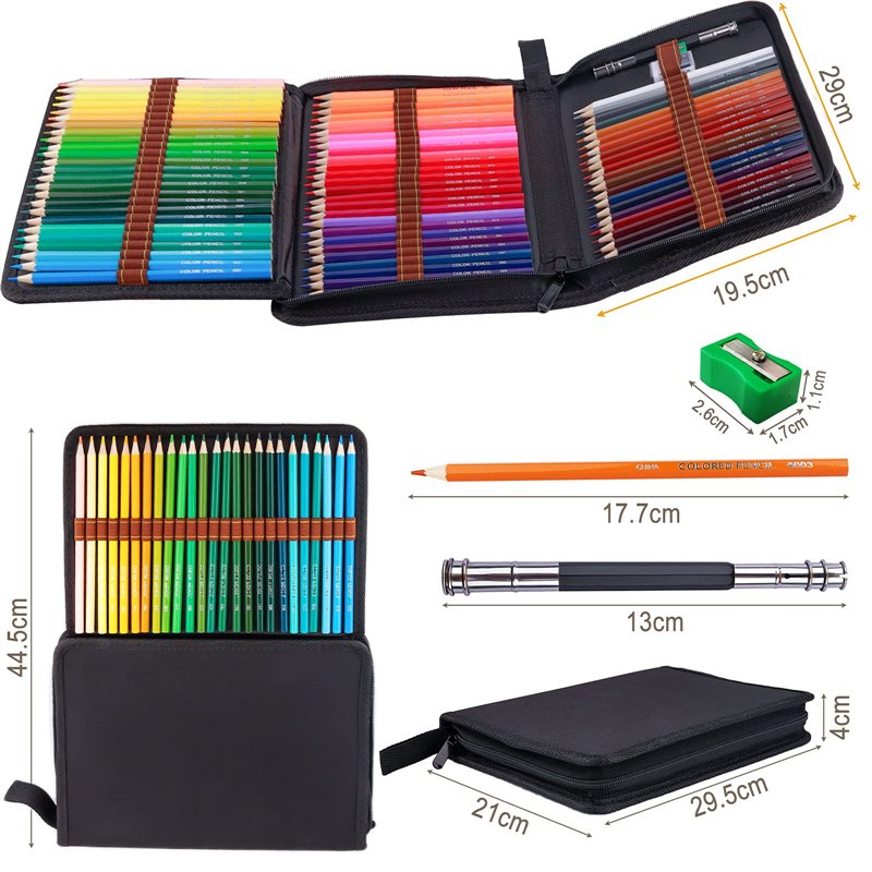 Image secondaire de Frasheng Crayons De Couleur Professionnel,72Pcs Professionnel Crayons Dessin,Crayons de couleur,Pochette avec zip,Inclus Gommes,