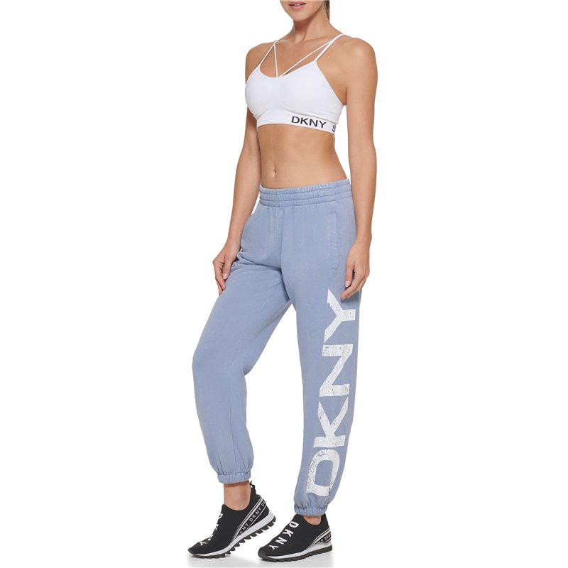 Image secondaire de DKNY Sport Women's Crackle Logo Jogger Pantalon de survtement, Bleu champêtre, M Femme